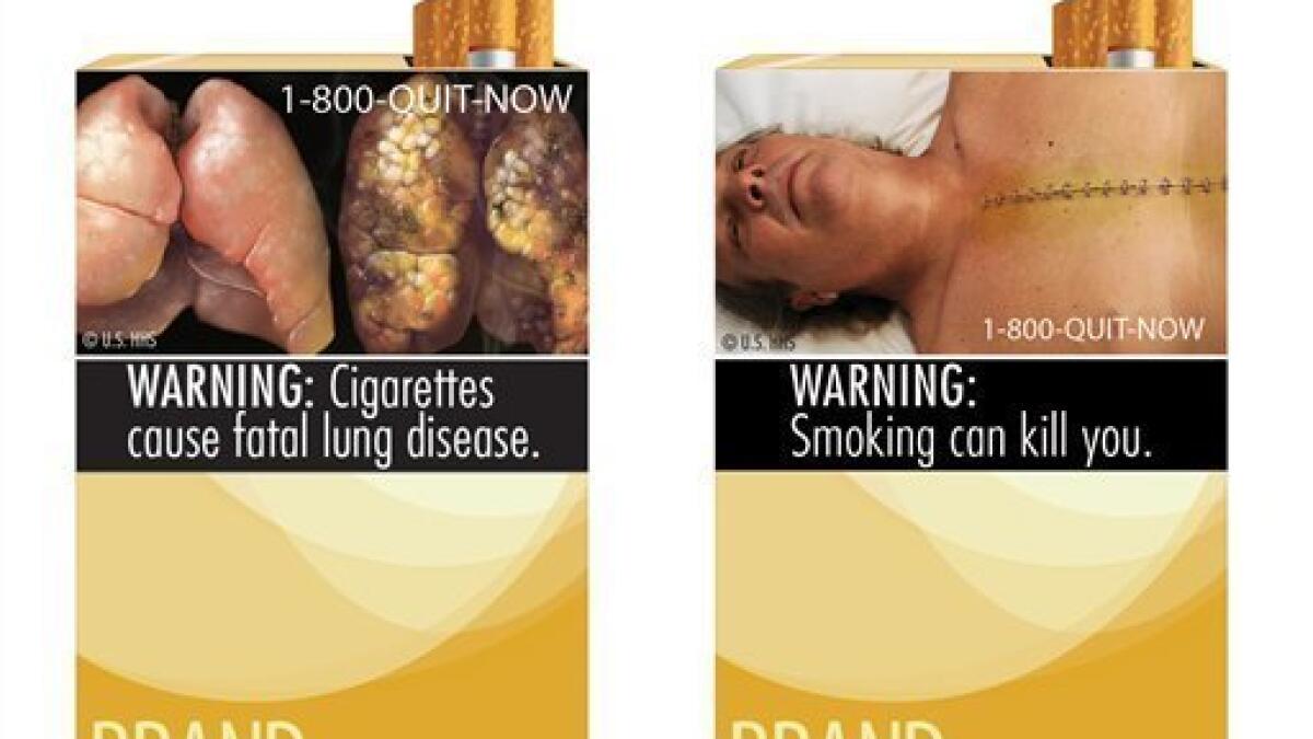 Feds seek full court review of cigarette warnings The San Diego